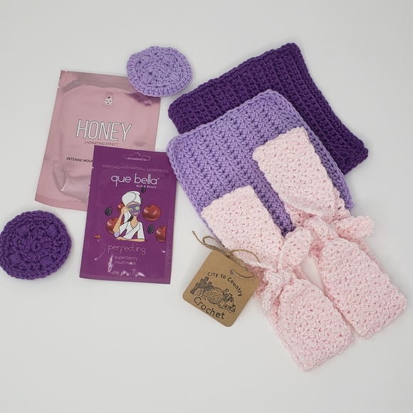 Hand Crafted Mom & Me Mini Spa Set Girl Toddler Wash Cloth 2T 3T 4T Cute - Picture 9 of 12